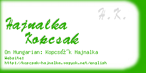 hajnalka kopcsak business card